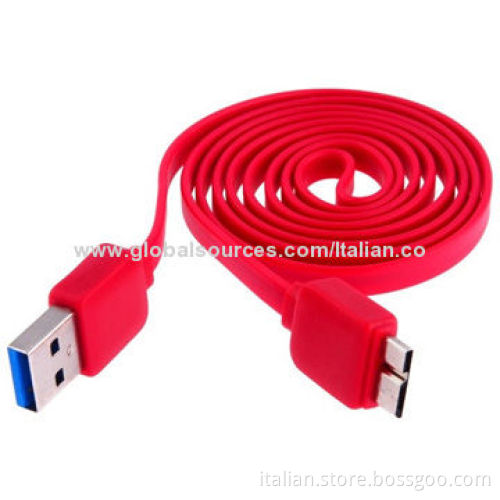 Flat Micro USB3.0 Cable for Samsung Galaxy Mobile Phone